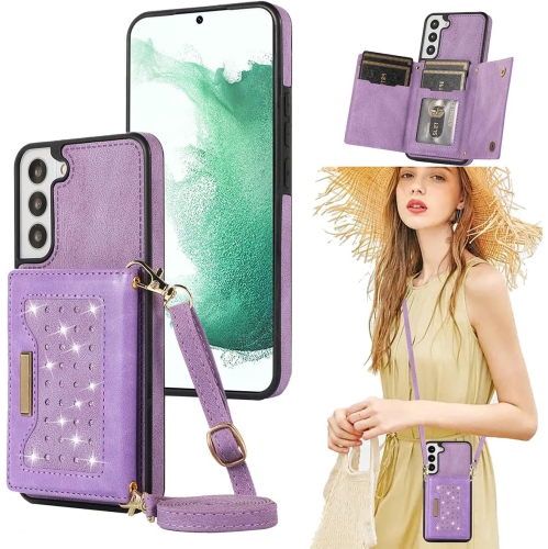 UNKNOWN  for Samsung Galaxy S22 Plus (Not S22) Crossbody Wallet Case for Women, Bling Glitter Pu Leather Phone Case