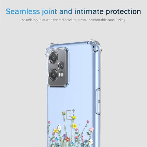 for OnePlus Nord CE 2 Lite 5G Case Womens Clear Flower Pattern Slim Case Soft TPU Cover Shockproof Bumper