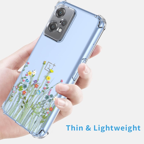 for OnePlus Nord CE 2 Lite 5G Case Womens Clear Flower Pattern Slim Case Soft TPU Cover Shockproof Bumper