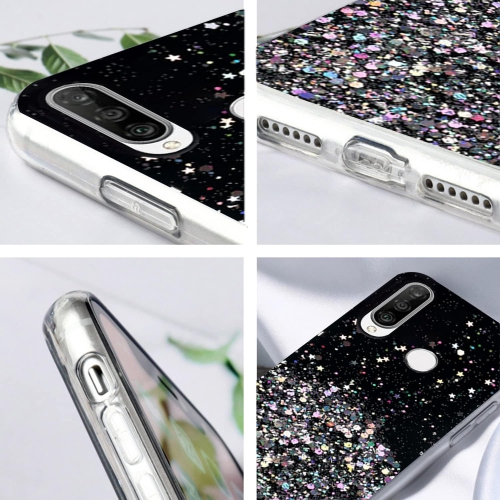 for Huawei P30 Lite Case Clear Glitter Sparkle Pink Huawei P30 Lite Phone Case Transparent Shockproof