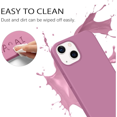 Étui mince en caoutchouc souple en silicone liquide 13 de iPhone avec doublure en tissu microfibre antichoc