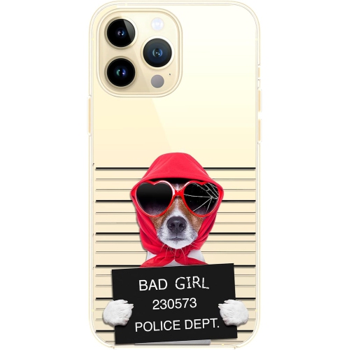 iPhone 14 Pro Case, Funny Dog Pattern Fun Cartoon Animal Cool Pug Design Transparent Soft TPU Protective Clear