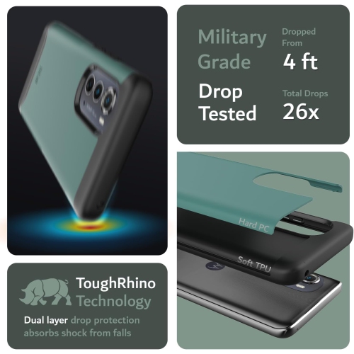 DualShield Designed for Motorola Edge 2022 Case, [Merge] Shockproof Military Grade Slim Dual Layer Tough Heavy