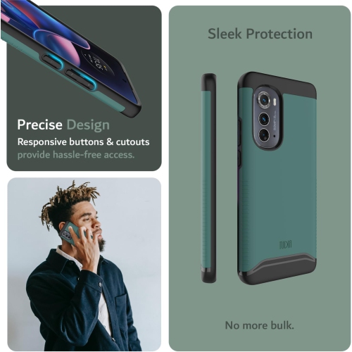DualShield Designed for Motorola Edge 2022 Case, [Merge] Shockproof Military Grade Slim Dual Layer Tough Heavy