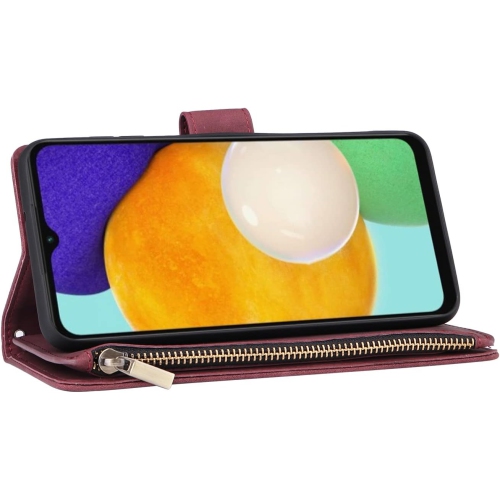 Wallet Case for Samsung Galaxy A14 5G, Premium PU Leather Magnetic Closure Handbag Zipper Pocket Case Kickstand