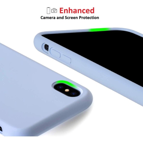 [Liquid Silicone] Case for iPhone X/XS, Soft Gel [Microfiber Cloth Lining] Shockproof Slim Fit Cover (Clove