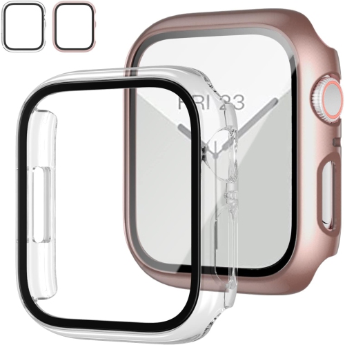 2 Pack Case with Tempered Glass Screen Protector for Apple Watch Series 8 Series 7 45mm Slim Guard Bumper Full Best Buy Canada