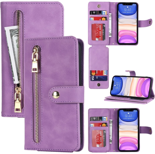 UNKNOWN  Etui Iphone 11 Phone Case With Card Holder, Iphone 11 Wallet Case for Women, Flip Zipper Wallet Case With Credit