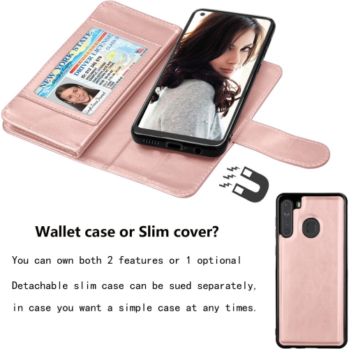 Galaxy A21 Case, for Samsung Galaxy A21 Wallet Case 2020, [9 Card Slots] PU Leather ID Credit Holder Folio Flip
