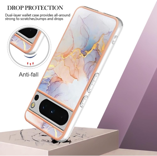 Étui de téléphone Slim Fit pour Pixel 8 Pro de Google, étui de style marbré IMD brillant pour filles, écran et appareil photo