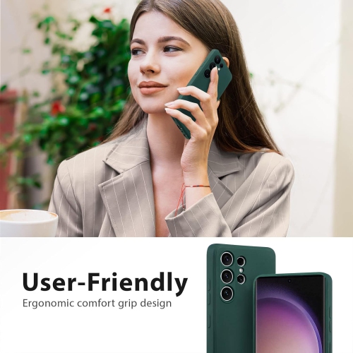 Étui pour Galaxy S23 Ultra 5G de Samsung, étui mince en silicone liquide antichoc avec protection intégrale pour téléphone