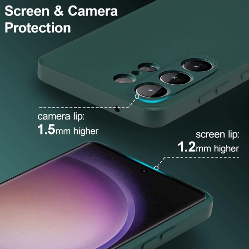 Étui pour Galaxy S23 Ultra 5G de Samsung, étui mince en silicone liquide antichoc avec protection intégrale pour téléphone