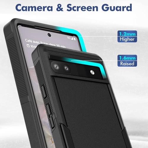 Pour un étui pour Pixel 6a de Google, étui antichoc en silicone de qualité militaire contre les chutes avec écran pour Pixel 6a
