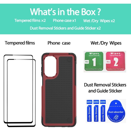 Compatible avec l'étui G Stylus 5G de Motorola, avec [paquet de 2] protecteurs d'écran en verre, chute de qualité militaire