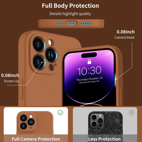 for iPhone 14 Pro Case with Screen Protector - Upgraded Camera Lens Protector - Soft Full Coverage Liquid