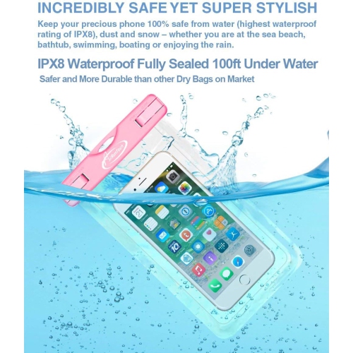 Waterproof Case, 3 Pack IPX8 Waterproof Phone Pouch, Dustproof Dry Bag with Lanyard for iPhone 14/13/12/11