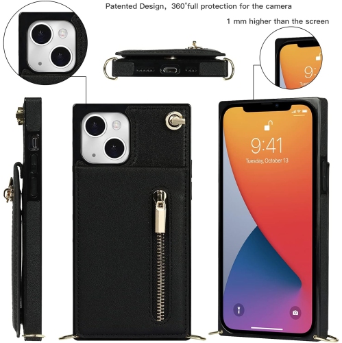 Crossbody Phone Case for iPhone 13 Mini Case with Card Holder for Women,iPhone 13 Mini Case Wallet with Strap