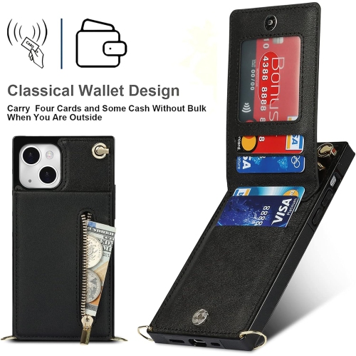 Crossbody Phone Case for iPhone 13 Mini Case with Card Holder for Women,iPhone 13 Mini Case Wallet with Strap