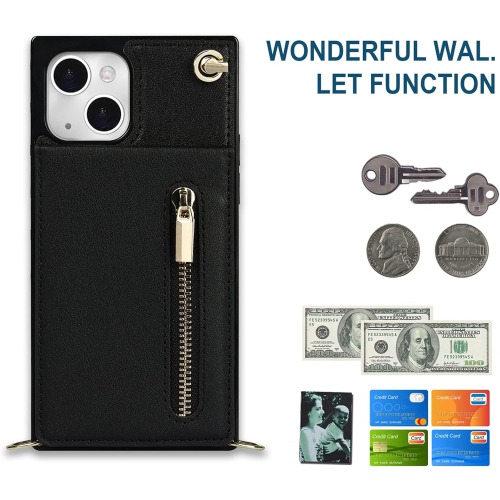 Crossbody Phone Case for iPhone 13 Mini Case with Card Holder for Women,iPhone 13 Mini Case Wallet with Strap