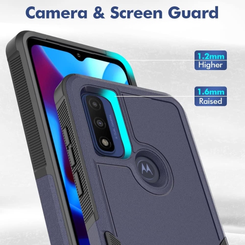 for Moto G Power 2022 Case, Moto G Pure Case/Moto G Play 2023 Phone Case with Screen Protectors, Heavy Duty