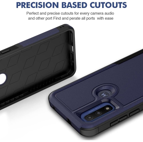 for Moto G Power 2022 Case, Moto G Pure Case/Moto G Play 2023 Phone Case with Screen Protectors, Heavy Duty