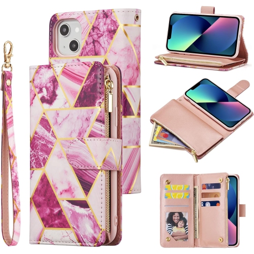 UNKNOWN  Wallet Case for Iphone 14 6.1 Inch, Premium Vintage Pu Leather Magnetic Closure Handbag Zipper Pocket Case