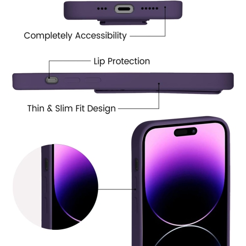 LAUDTEC Silicone iPhone 14 pro(6.1") case with Stand/Kickstand,Vertical and Horizontal Stand Hand Strap Metal Kickstand