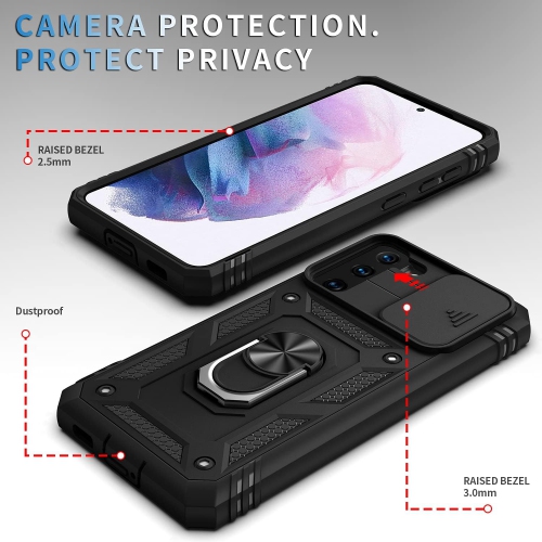 Case for Galaxy S21, Shockproof Impact Resistant with Slide Lens Protective Cover Case for Samsung Galaxy S21