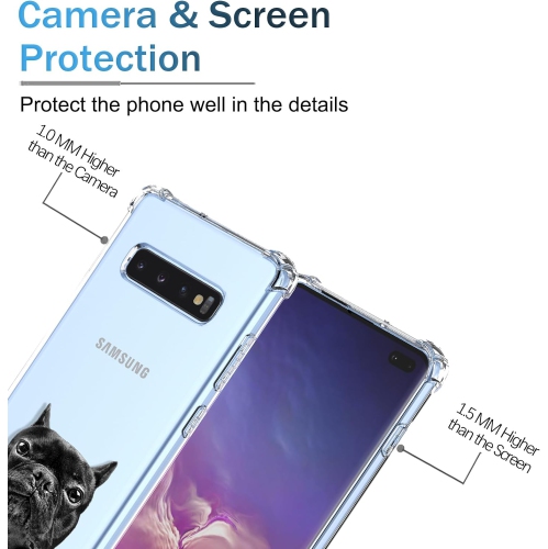 for Galaxy S10 Plus Samsung S10+ Case Clear Cute Dog Pattern Cartoon Animal Design Soft TPU Cover Shockproof