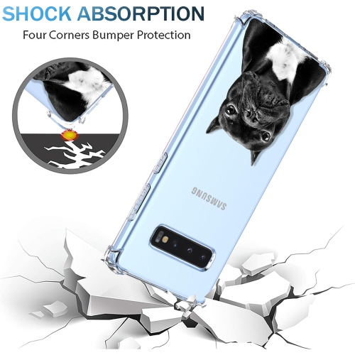 for Galaxy S10 Plus Samsung S10+ Case Clear Cute Dog Pattern Cartoon Animal Design Soft TPU Cover Shockproof