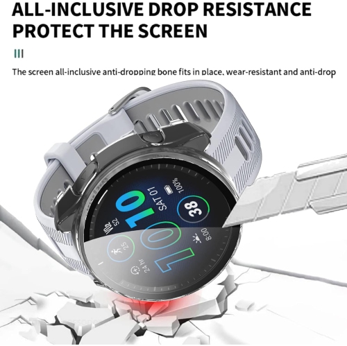 Étui pour Forerunner 965 de Garmin avec protecteur d'écran intégré, paquet de 2 étui protecteur en polycarbonate rigide