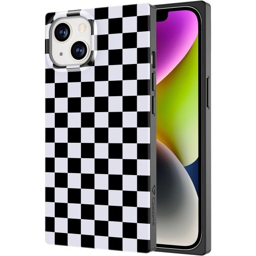 Square Case Compatible with iPhone 14 Plus - Slim, Glossy, Geometric Patterns, Shapes & Lines, Easy to Hold,
