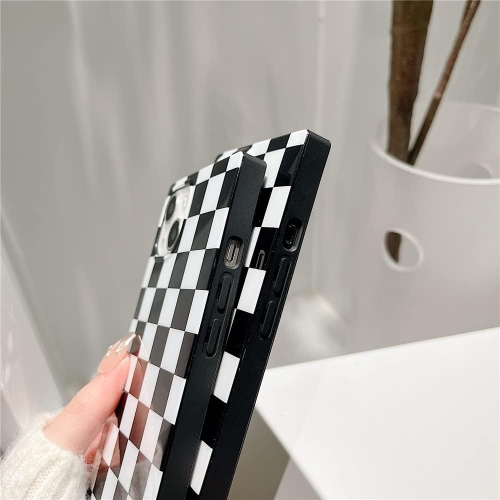 Square Case Compatible with iPhone 14 Plus - Slim, Glossy, Geometric Patterns, Shapes & Lines, Easy to Hold,