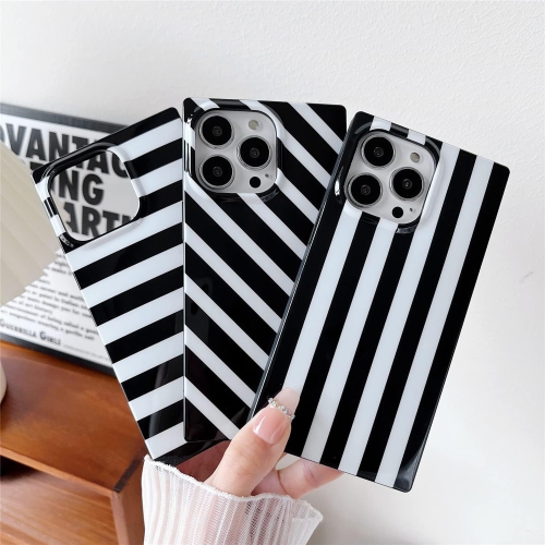 Square Case Compatible with iPhone 14 Plus - Slim, Glossy, Geometric Patterns, Shapes & Lines, Easy to Hold,