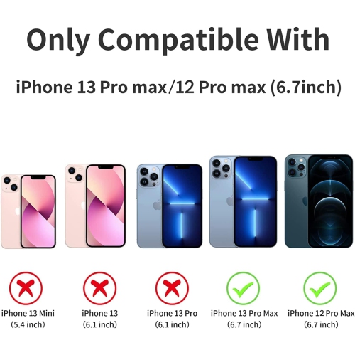 for iPhone 13 Pro Max Stand Case, iPhone 12 Pro Max Case with Slide Lens Cover, Built-in 360 Rotate Ring Stand