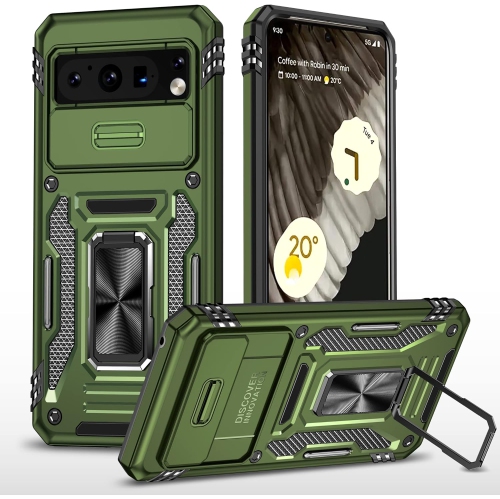 Case for Google Pixel 8 Pro,Pixel 8 Pro Case, Slide Camera Protective Case Rotate Ring Kickstand Shockproof