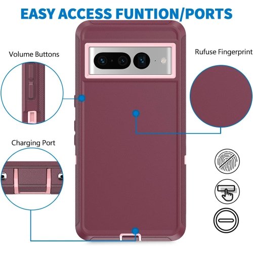 Étui Defender pour Pixel 7 Pro 5G de Google, antichoc robuste, hermétique à la poussière 3-en-1, antichoc robuste