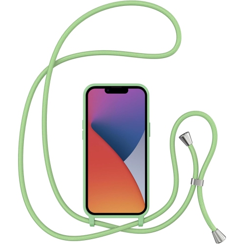 Étui à bandoulière pour iPhone 15 avec cordon, corde ajustable, étui souple en silicone liquide pour iPhone 15 6,1