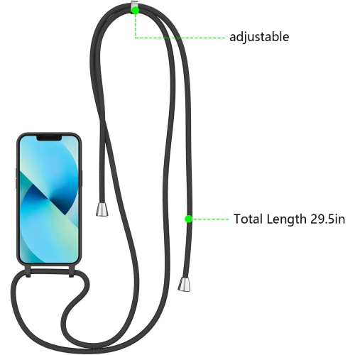 Crossbody Case for iPhone 15 Plus with Lanyard Strap Adjustable Rope, Liquid Silicone Soft Cover for iPhone 15