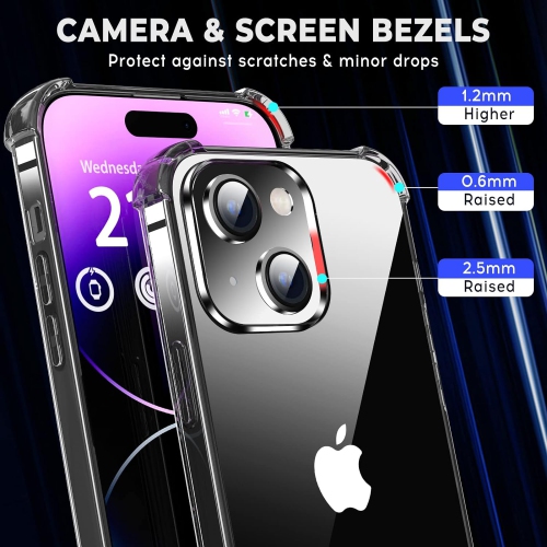 Étui pour iPhone 13 avec 4 coins antichocs, noir