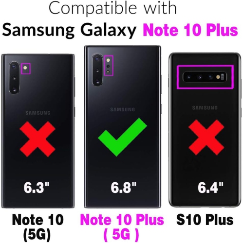 Image 1 of 5.. Compatible with Samsung Galaxy Note 10 Plus Glaxay Note10+ 5G Wallet Case Wrist Strap Lanyard and Leather Flip Holder