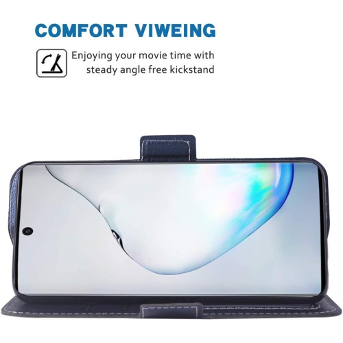 Compatible avec le Galaxy Note 10 plus de Samsung Glaxay Note10+ 5G Étui portefeuille dragonne avec dragonne et porte-rabat en cuir