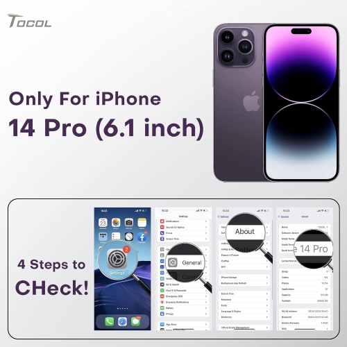 [5 in 1] for iPhone 14 Pro Case, with 2 Pack Screen Protector + 2 Pack Camera Lens Protector, Slim Liquid