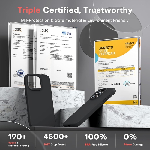 [5 in 1] for iPhone 14 Pro Case, with 2 Pack Screen Protector + 2 Pack Camera Lens Protector, Slim Liquid