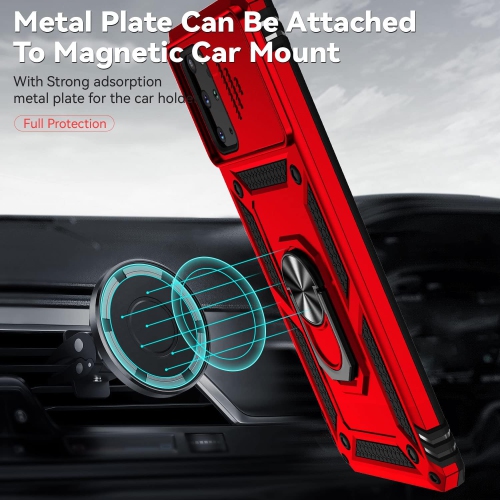 for Samsung Galaxy S20 Plus Case with Camera Lens Cover HD Screen Protector, Military-Grade Drop Tested Magnetic Ring