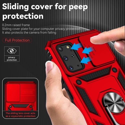 for Samsung Galaxy S20 Plus Case with Camera Lens Cover HD Screen Protector, Military-Grade Drop Tested Magnetic Ring