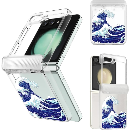 for Samsung Galaxy Z flip 5 Case with Hinge Protection, Z flip 5 Case Clear Slim Stylish Transparent Shockproof