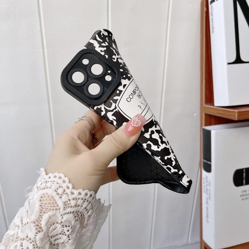 Compatible with iPhone 13 Pro Max Cute Case, Fashion Black Letter Graphics Pattern Soft TPU Protective Cover