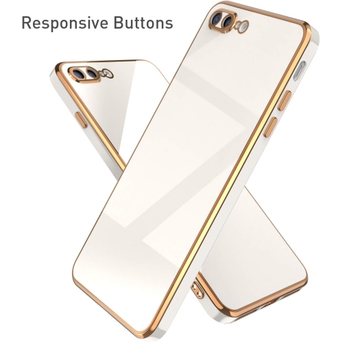 Étui pour iPhone7 plus iPhone8 plus, étui mince en silicone souple, résistant aux chocs électroplaqués à bord droit