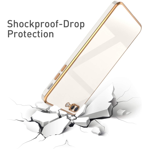 Étui pour iPhone7 plus iPhone8 plus, étui mince en silicone souple, résistant aux chocs électroplaqués à bord droit